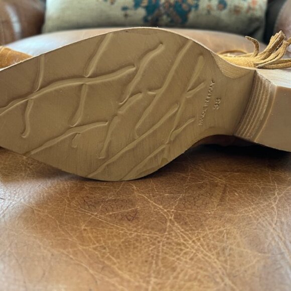 Sundance NEW Dove Canyon Short Fringe Leather Cognac Boots size 38 or US size 8 - Picture 8 of 10